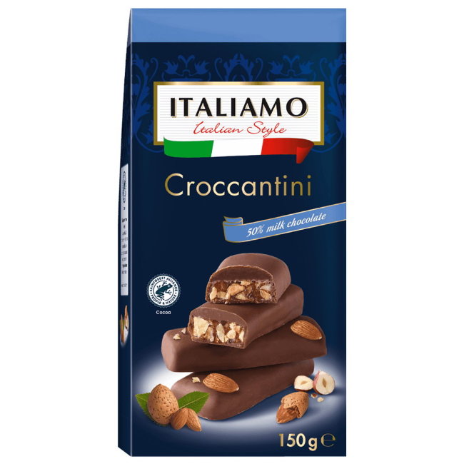 Конфеты из молочного шоколада Croccantini с миндалём и фундуком ITALIAMO 150 гр
