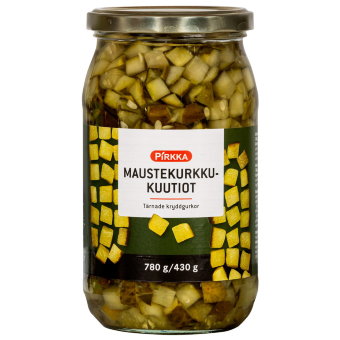 Огурцы маринованные кубиками Pirkka 780/430 гр