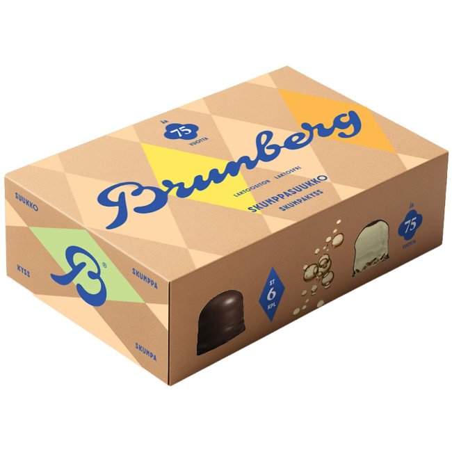 Воздушные зефирные конфеты в шоколадной глазури Brunberg (уп 6 шт) 150 гр