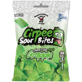 Жевательные конфеты с кислым вкусом Cirpee Sour Bites Grapple 120 гр