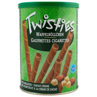 Вафельные трубочки Twisties (какао и фундук) 400 гр