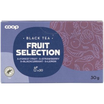 Фруктовый черный чай (ассорти 4 вида) Coop 20 пак