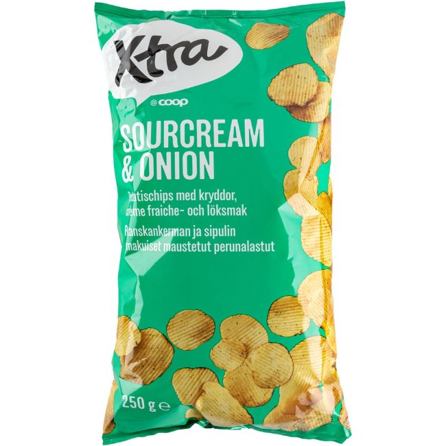 Чипсы Xtra со вкусом сметаны и лука 250 гр