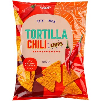 Тортилья чипсы с чили Coop 150 гр Тортилья чипсы с чили Coop 150 гр