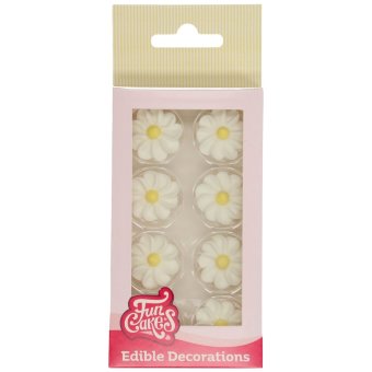 Съедобные украшения FunCakes, белые ромашки 16 шт