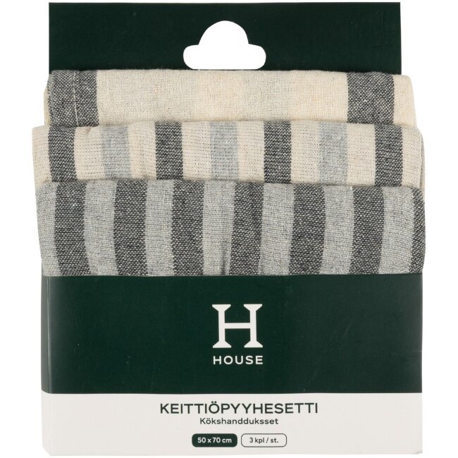 Кухонные полотенца House 3 шт Kuala, Iskander, Seberang натурально-белый/серый/светло-синий Кухонные полотенца House 3 шт Kuala, Iskander, Seberang натурально-белый/серый/светло-синий