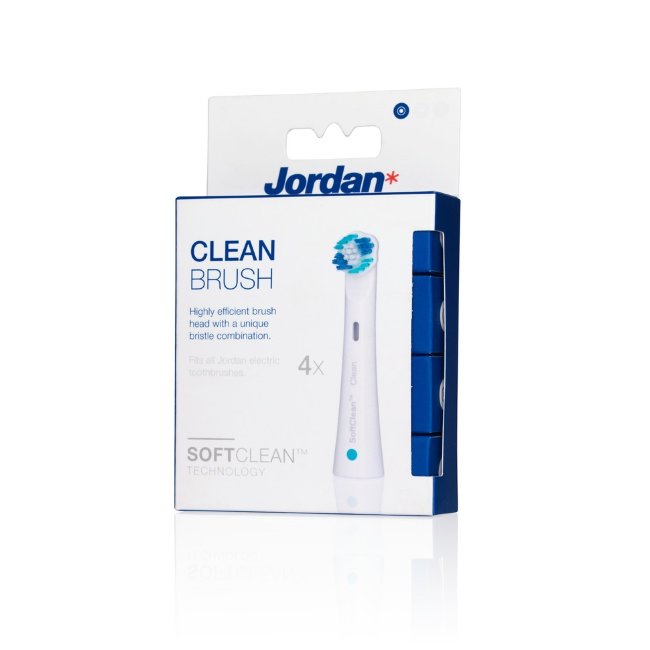 Заменяемые насадки для зубной щетки Jordan Clean 4 шт