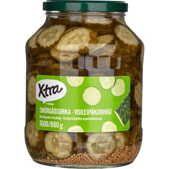 Огурцы маринованные резаные X-tra 1550/850 гр