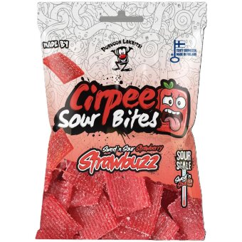 Мармеладные конфеты с кислой начинкой Cirpee Sour Bites Strawbuzz 120 гр