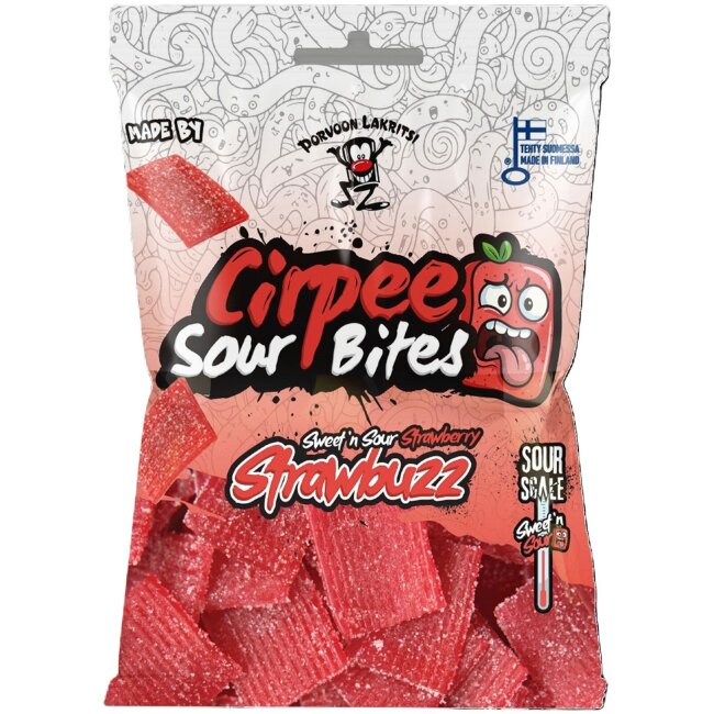 Мармеладные конфеты с кислой начинкой Cirpee Sour Bites Strawbuzz 120 гр