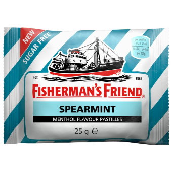 Ментоловые пастилки от укачивания без сахара Fisherman's Friend Spearmint 25 гр