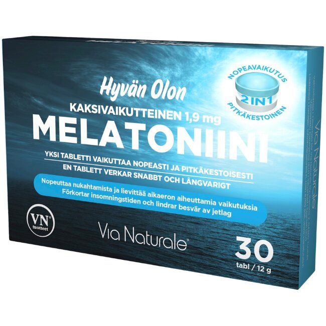 Таблетки Hyvän Olon двухфазные с мелатонином 1,9 мг 30 шт Via Naturale