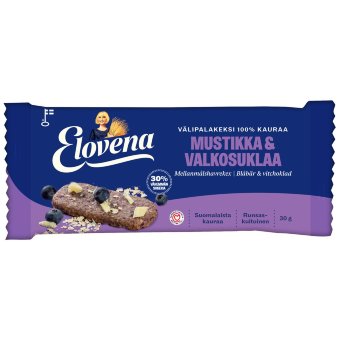 Цельнозерновое печенье с черникой и белым шоколадом Elovena 30 гр Цельнозерновое печенье с черникой и белым шоколадом Elovena 30 гр