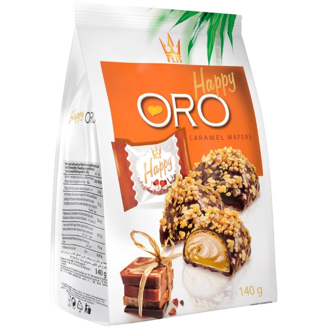 Карамельные вафли Happy oro 140 гр