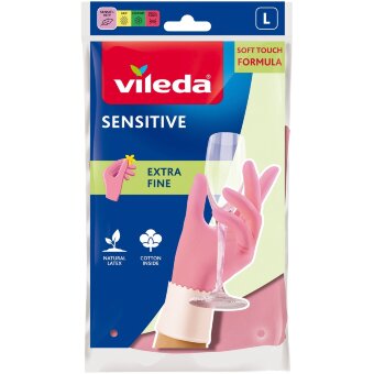 Тонкие хозяйственные перчатки Vileda Sensitive L 1 пара