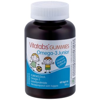 Детский рыбий жир Vitatabs Gummies Omega-3 Junior 60 жевательных таблеток Hankintatukku Детский рыбий жир Vitatabs Gummies Omega-3 Junior 60 жевательных таблеток Hankintatukku