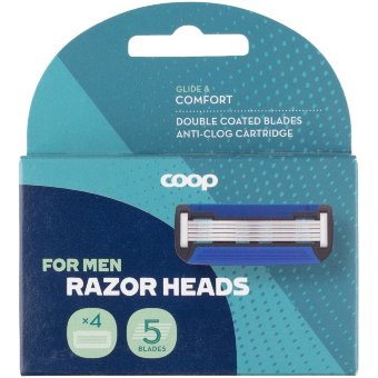 Сменные бритвенные кассеты Coop 5 лезвий, 4 шт/уп