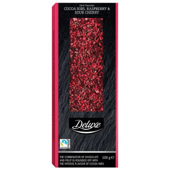 Шоколад Deluxe (какао-малина-вишня) 100 гр Шоколад Deluxe (какао-малина-вишня) 100 гр