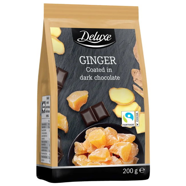 Имбирь в тёмном шоколаде Deluxe 200 гр
