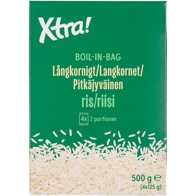 Рис длиннозерный Xtra в варочных пакетах (уп 4 шт) 500 гр