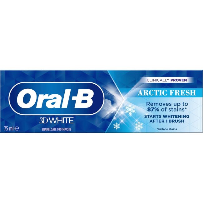 Зубная паста Oral-B 3D отбеливающая, арктическая свежесть 75мл