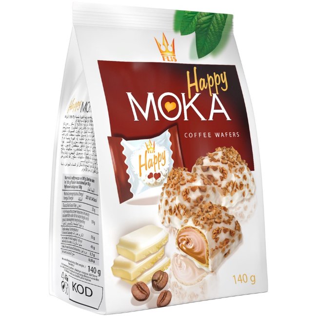 Вафли Happy moka с кофейным кремом 140 гр