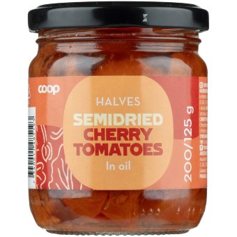 Полусушеные черри в масле Coop 200/125 г