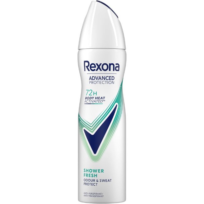 Антиперспирант-дезодорант-спрей Rexona 72 часа advanced protection shower fresh эффективный для женщин 150 мл