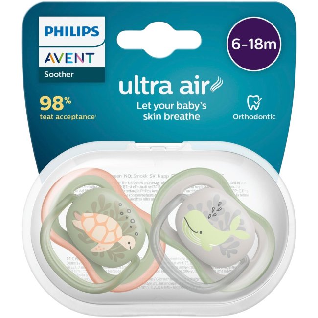 Соска Philips Avent Ultra Air 6-18 мес SCF085/40 (уп 2 шт)