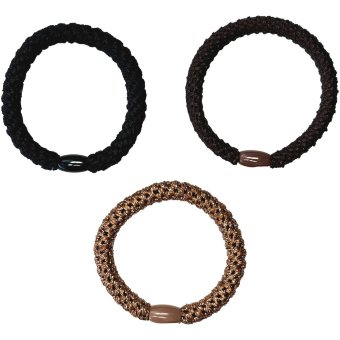Резинка для волос Ibero плетеная темная (уп 3 шт)