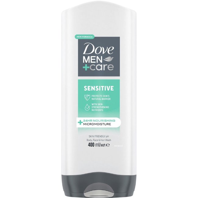 Гель для душа Dove Men+Care Sensitive 400 мл для увлажнения сухой и чувствительной кожи