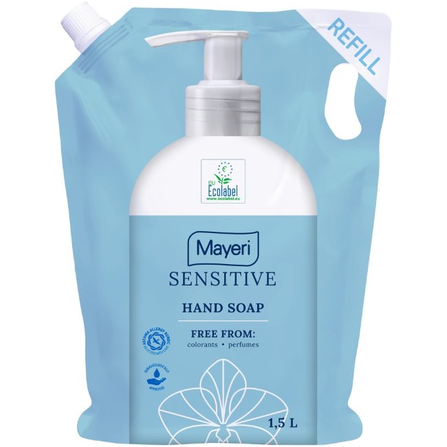 Жидкое мыло Mayeri Sensitive 1,5 л сменный пакет
