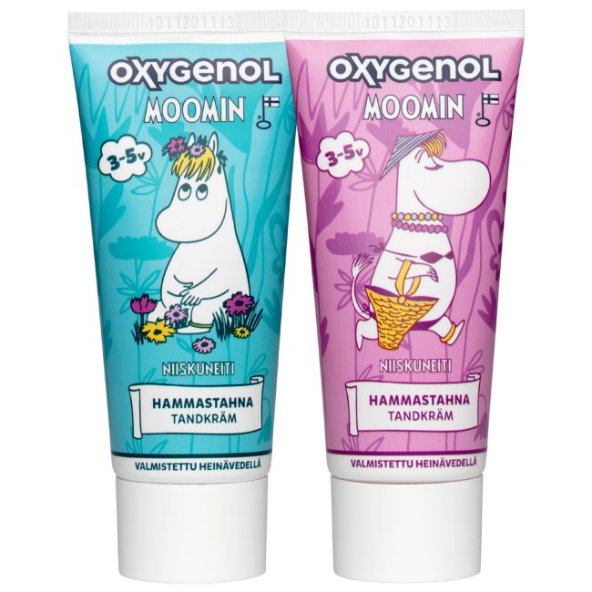 Зубная паста для детей 3-5 лет с ксилитом и фтором Oxygenol Muumi 50мл