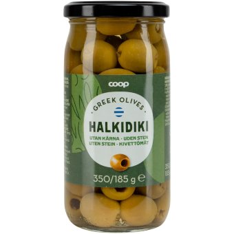 Оливки Халкидики без косточки Coop 350/185 гр