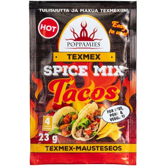 Пряная смесь специй Poppamies Texmex для острых тако 23 гр