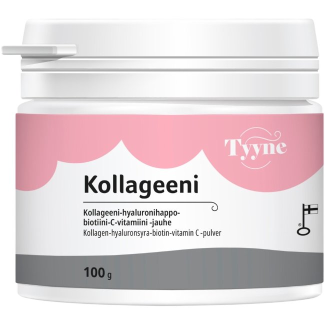 Финский коллаген с гиалуроновой кислотой, биотином, цинком и витамином С Tyyne Kollageeni порошок 100 гр Vitabalans