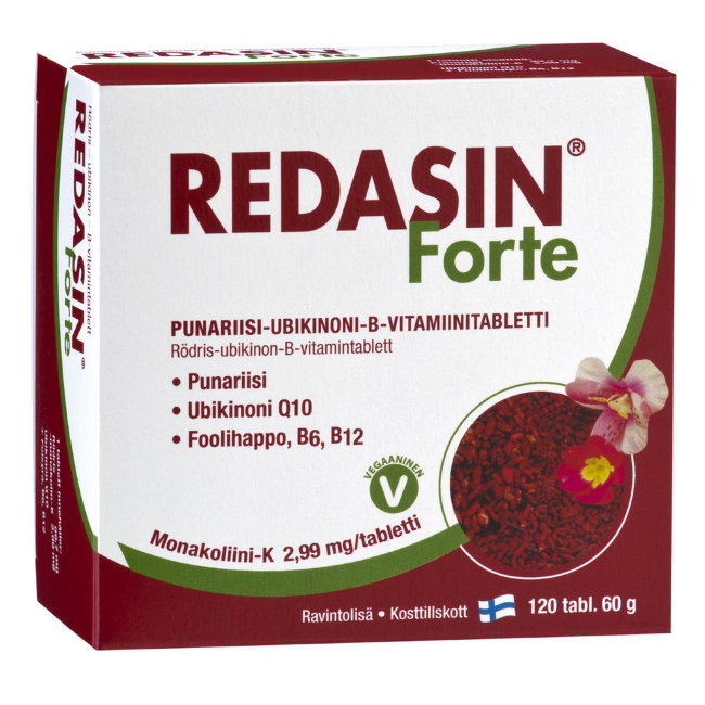 Комплекс для контроля холестерина (красный рис, B12,B6,Q10) REDASIN Forte Hankintatukku 120 табл