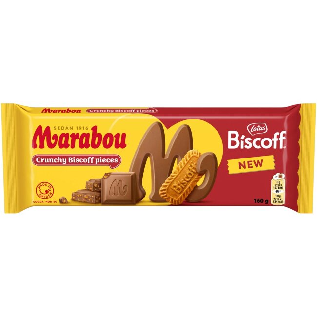 Шоколадная плитка Marabou Biscoff 160 гр