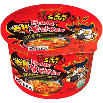 Рамен лапша Samyang Buldak Hot Chicken большая чашка экстремально острая (уп 2 шт) 105 гр