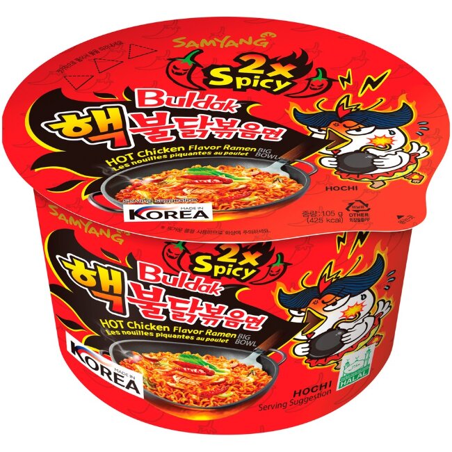 Рамен лапша Samyang Buldak Hot Chicken большая чашка экстремально острая (уп 2 шт) 105 гр Рамен лапша Samyang Buldak Hot Chicken большая чашка экстремально острая (уп 2 шт) 105 гр