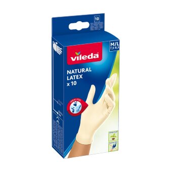 Одноразовые перчатки Vileda Natural Latex размер M/L 10 шт