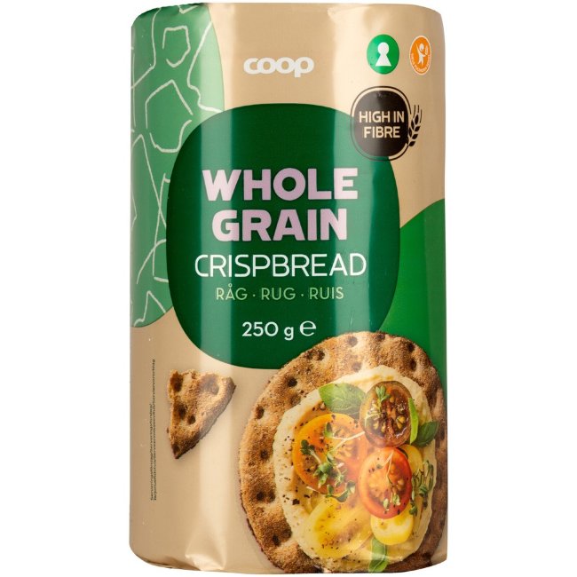 Ржаные хлебцы из цельнозерновой муки Coop 250 гр