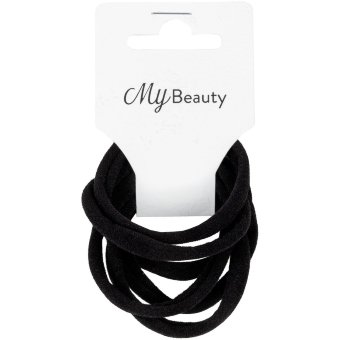 Сверхмягкие резинки для волос MY BEAUTY 6 шт черного цвета