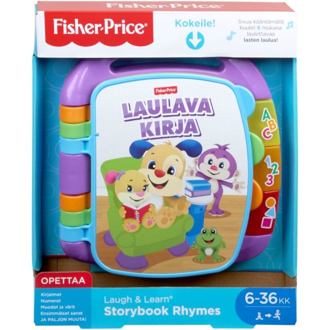 Песенная книга Fisher-Price Laugh & Learn на финском языке 6 мес+