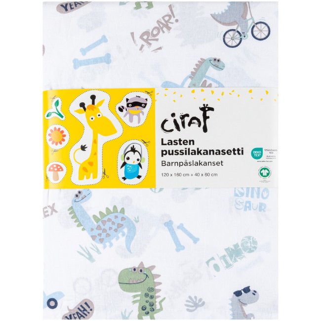 Детский комплект постельного белья Ciraf Dino 120x160 см, синий/зеленый