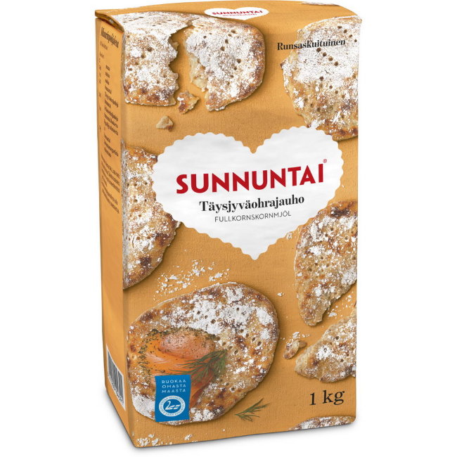 Ячменная мука Sunnuntai Tysjyvohrajauho 1 кг