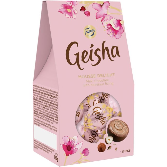 Шоколадные конфеты с ореховым кремом Fazer Geisha Mousse Delight 130 гр