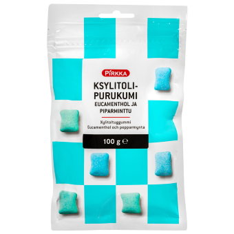 Жевательная резинка с мятой и эвкалиптом Pirkka 100 гр Жевательная резинка с мятой и эвкалиптом Pirkka 100 гр