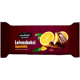 Печенье с апельсиновым вкусом Herkkuja Hetkeen 135 гр