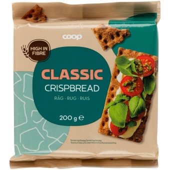 Хрустящие ржаные хлебцы из цельнозерновой муки Coop 200 гр